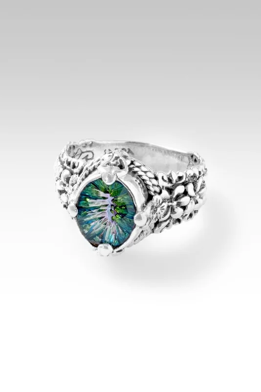 Women’s gold rings with shimmering opal centerpieces -Heavenly Charm Ring™ in Chrome Chameleon™ Mystic Quartz