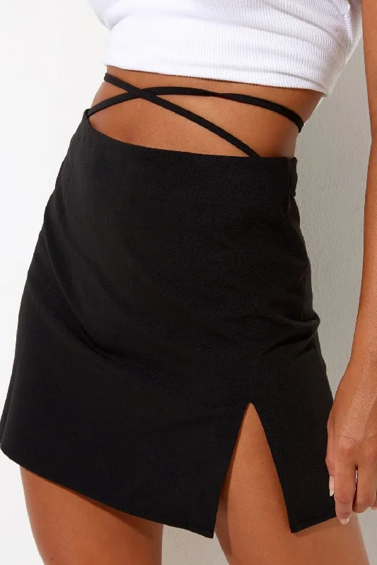 Valentine's Day Dresses for Romance -Just Kidding Black Mini Skirt