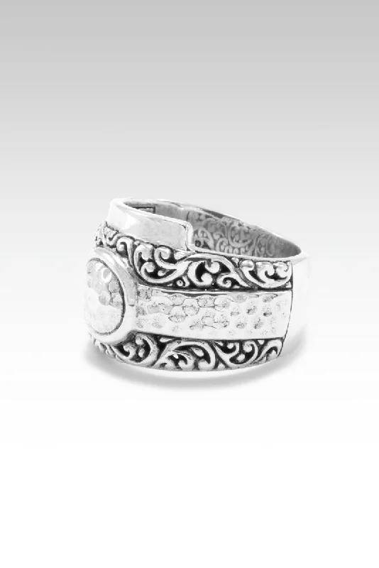 Women’s rings with carved rose quartz designs -Graceful Serenity Ring™ in Tree of Life