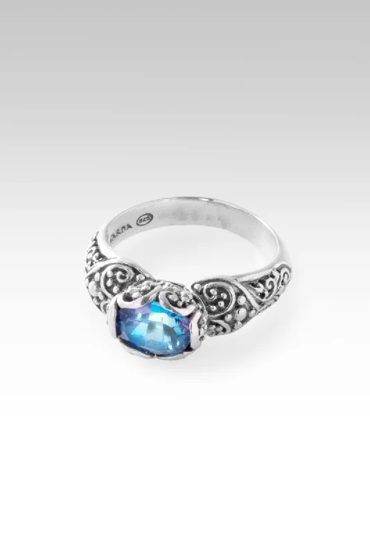 Women’s rings with rainbow moonstone for play -Euphony Ring™ in Sheer Luck™ Mystic Topaz