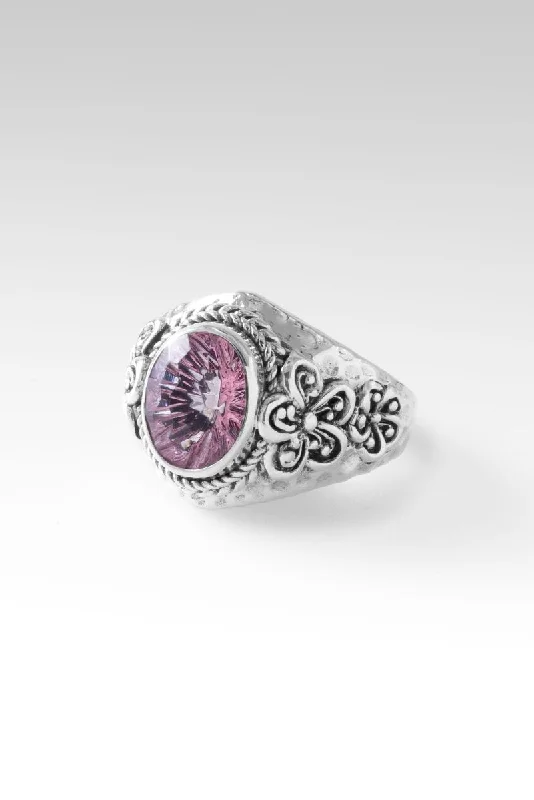 Women’s rings with bold lapis lazuli stones -Garden Grace Ring™ in Pink Cashmere™ Mystic Quartz