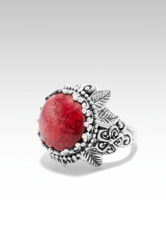 Women’s rings with black onyx for edge -Bloom Where You are Planted Ring™ in Red Sponge Coral