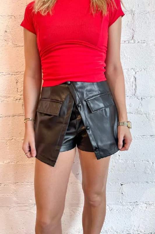 Party Dresses for Celebration -Fall Favorite Faux Leather Skort