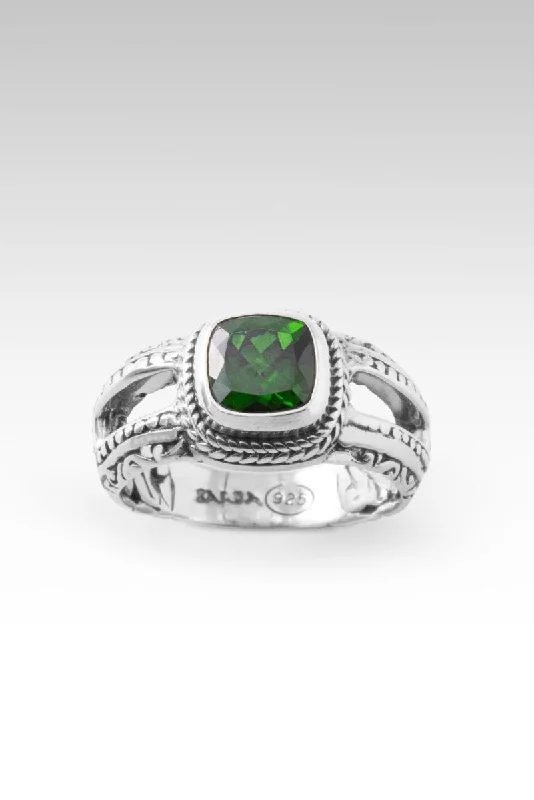 Women’s rings with tiger eye for boldness -Believe Ring II™ in Chrome Diopside