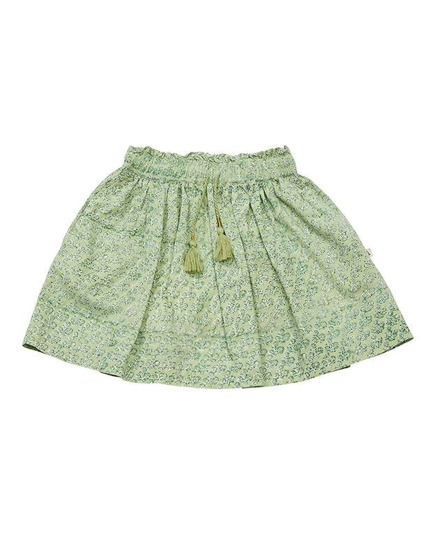 Hippie Dresses with Beads -DOLLY SKIRT-Green Ghad