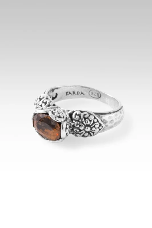 Women’s rings with bold agate for earth -Euphony Ring™ in Cognac Zircon