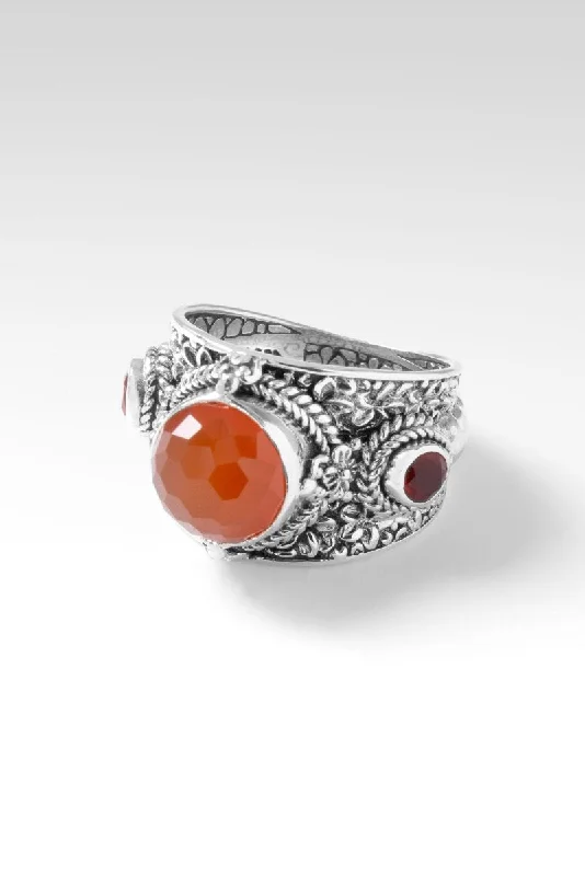 Women’s gold rings with shimmering opal centerpieces -Beautiful & Brave Ring™ in Carnelian