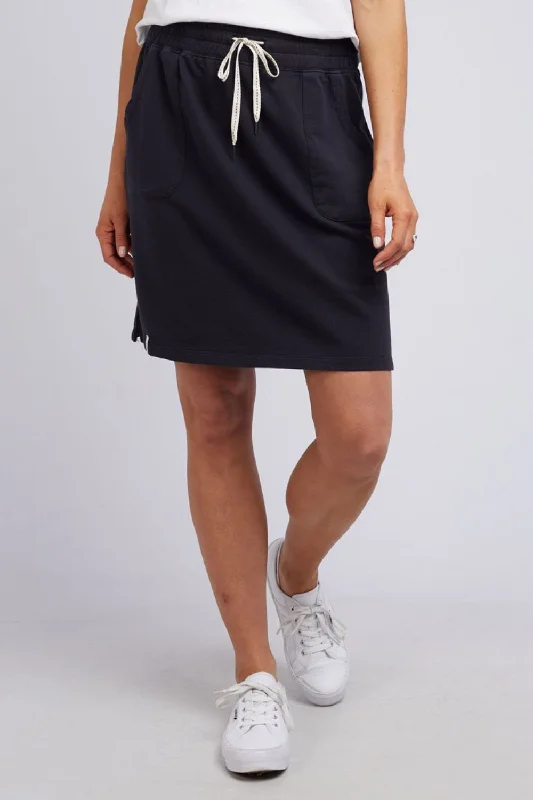 Solid Color Dresses for Simple -Cassie Skirt In Black