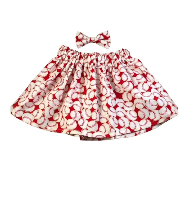 Beaded Dresses for Glamour -Girl’s Baseball Skirt and Hair Bow