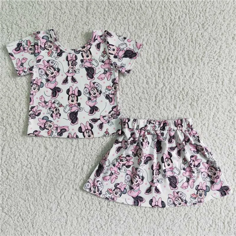 Purple Dresses for Royalty -girls cartoon tops skirts sets GSD0039