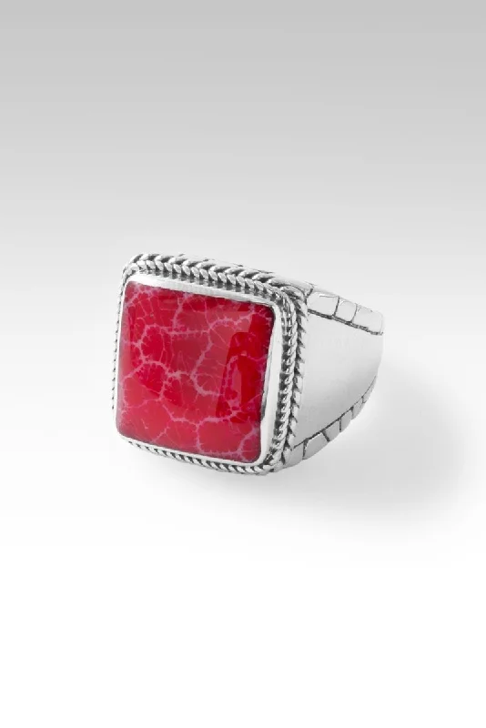 Women’s rings with topaz gems for brilliance -Believe Always Ring™ in Red Indonesian Coral