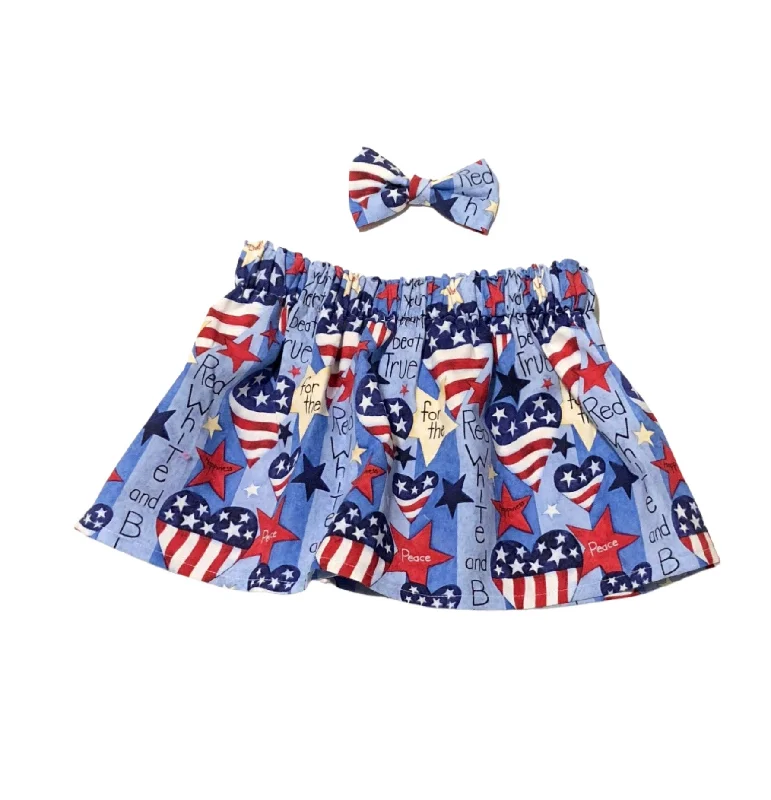 Punk Dresses with Spikes -USA Patriotic Red White and Blue Skirt