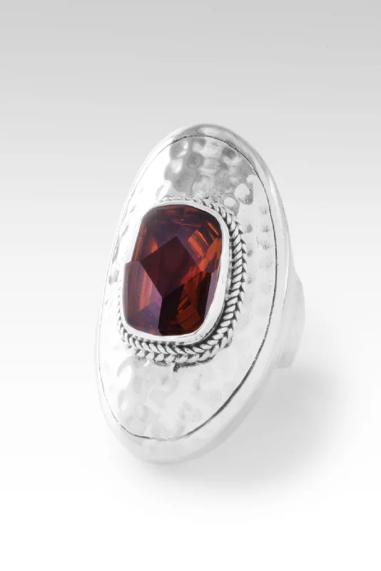 Women’s rings with rough garnet for rugged -Gleeful Life Ring™ in Whiskey Quartz