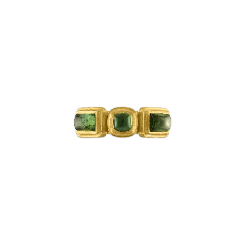 Women’s rings with vibrant aventurine for luck -Green Tourmaline Moirai Ring