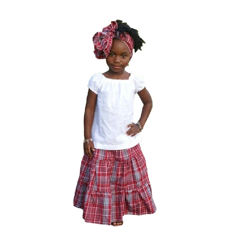 Elastic Dresses for Fit -Girl’s Jamaican Bandana Skirt Set