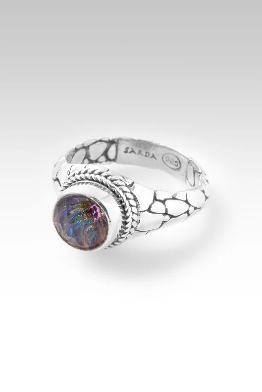 Women’s rings with black onyx for edge -Give All Praises Ring™ in Northern Lights™ Mystic Quartz