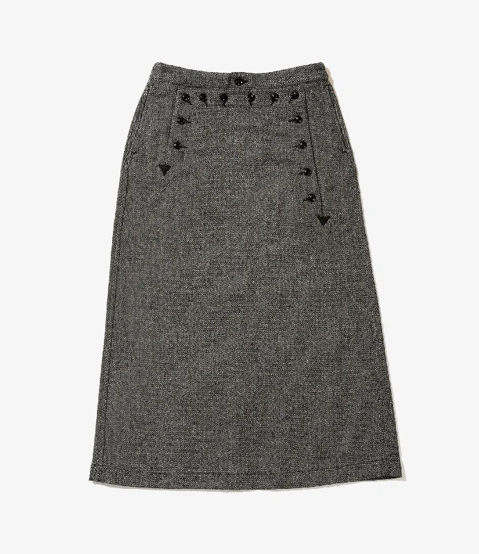 Office Dresses for Business -Engineered Garments Sailor Skirt - Grey Poly Wool Herringbone