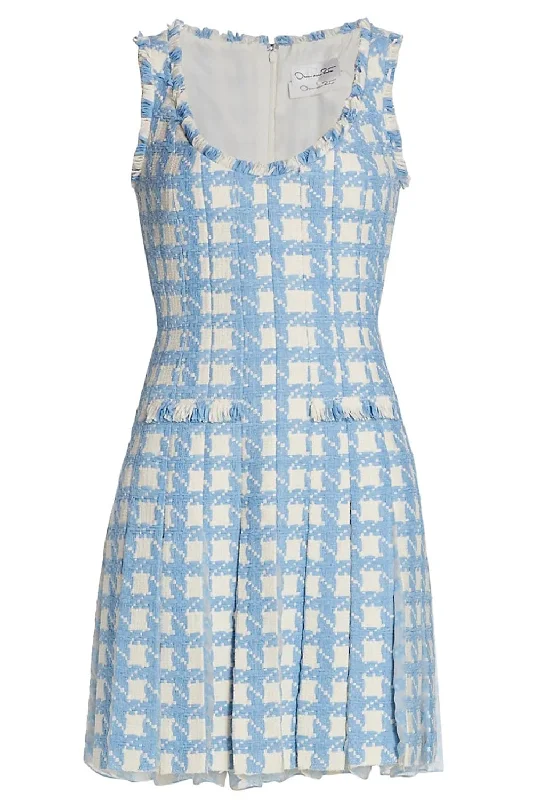 Faux Leather Dresses for Affordable -Gingham Tweed Dress