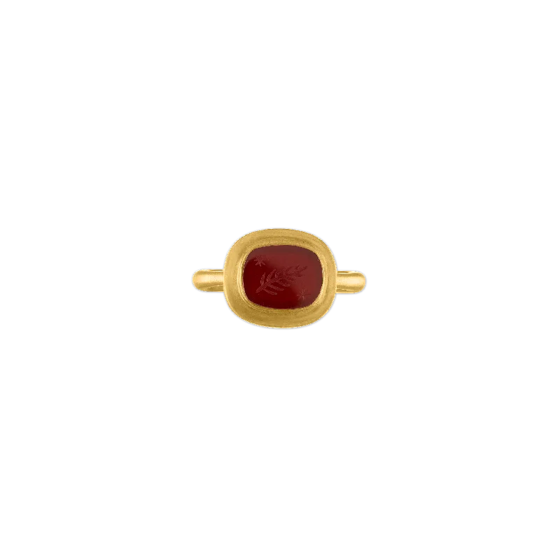 Women’s rings with knot designs for symbolism -Carnelian Intaglio Ring