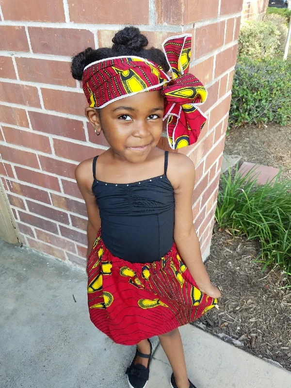 Animal Print Dresses for Fun -Red with Yellow African Skirt Set