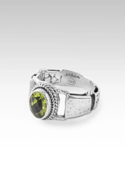 Women’s dainty rings with floral opal motifs -Hold on to Promises Ring™ in Peridot