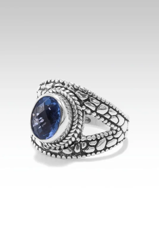 Women’s rings with pearl clusters for elegance -Heavenly Wisdom Ring™ in Blue Violet Fluorite