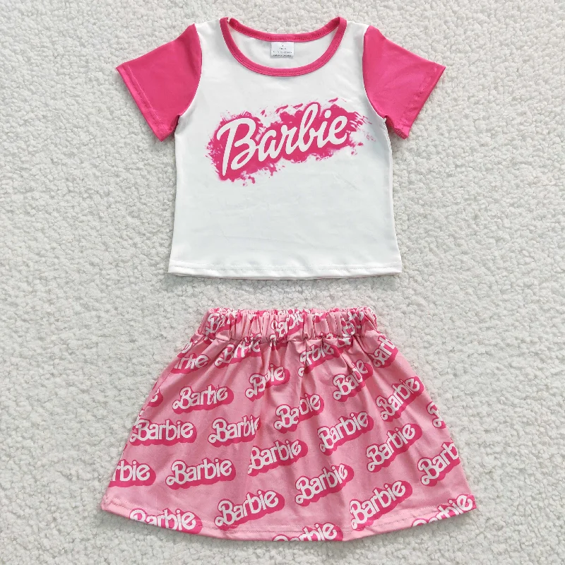 Embroidered Dresses for Detailed -girls tops barbie skirts sets GSD0294