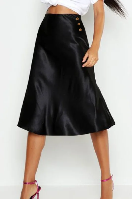 Midi Dresses for Versatile Wear -Dark Knight Mid Length Skirt