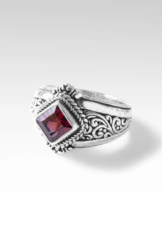 Women’s slim rings with pave sapphire accents -Benevolence Ring II Ring™ in Malawi Pink Color Change Garnet