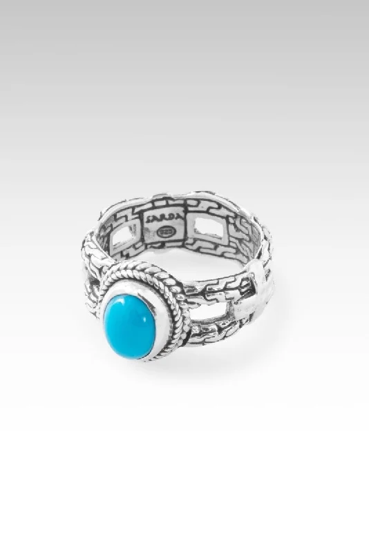 Women’s rings with butterfly motifs for whimsy -Armor Ring II™ in Sleeping Beauty Turquoise