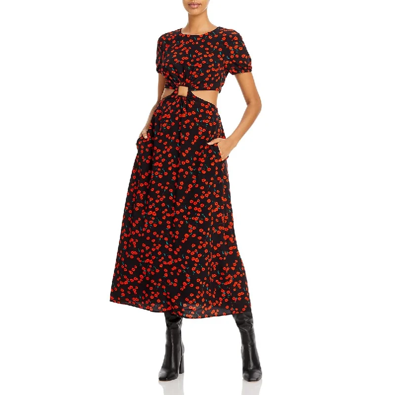 Vintage Dresses for Nostalgia -STAUD Womens Calypso O-Ring Long Maxi Dress