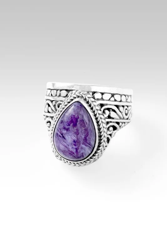 Women’s rings with eternity knot for love -Grace is Waiting Ring™ in Charoite