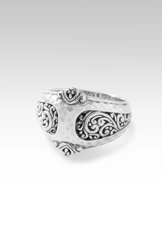 Women’s vintage-style rings with oxidized finish -Benevolence Ring™ in Tree of Life