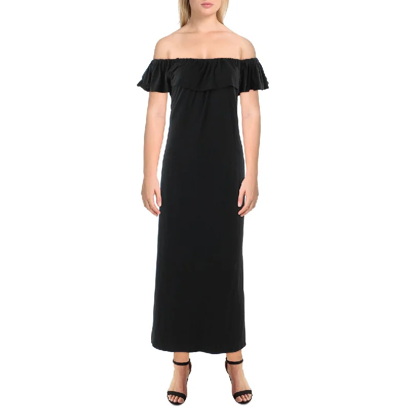 Mother's Day Dresses for Gift -24seven Comfort Apparel Womens Plus Drapey Long Maxi Dress