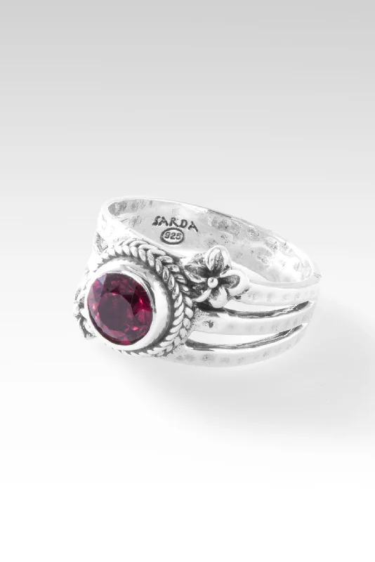 Women’s gold rings with shimmering opal centerpieces -Everblooming Joy Ring™ in Rubellite