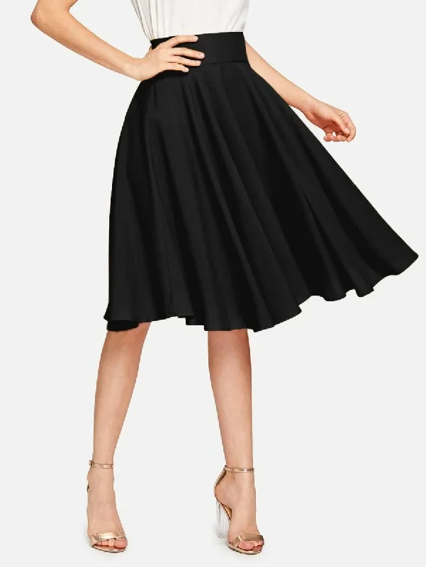 Sleeveless Dresses for Coolness -High Rise Wide Waistband Circle Skirt