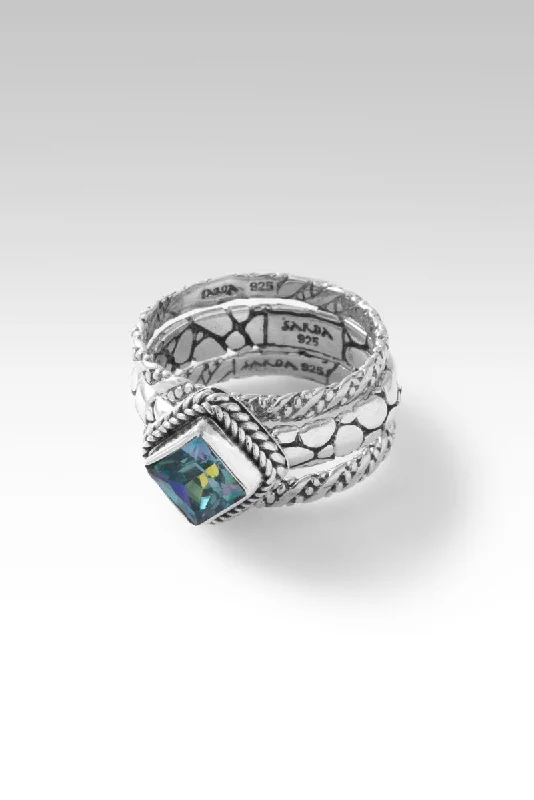 Women’s rings with etched initials for meaning -Forgiveness Heals Ring™ in Bali Crush™ Mystic Topaz