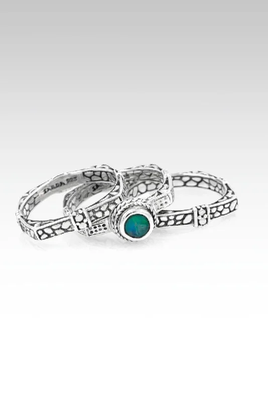 Women’s rings with twisted bands for style -Chosen Worthy Loved Ring Set of 3™ in Opal