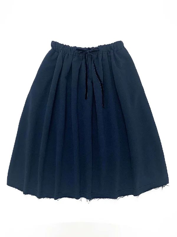 Linen Dresses for Breathable -MARTA SKIRT-Navy