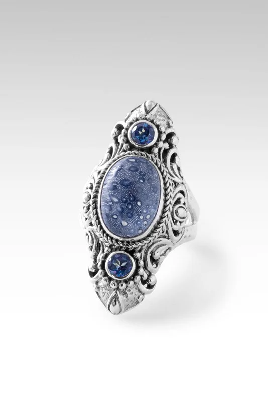 Women’s rings with branch-inspired amethyst bands -He is Faithful Ring™ in Blue Sponge Coral