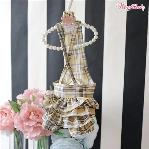 Christmas Dresses for Holiday -Wooflink Plaid Skirt in Beige