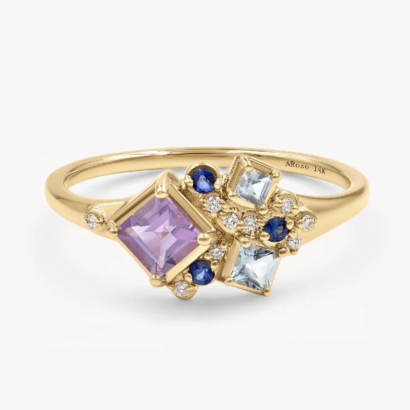 Women’s rings with brushed gold for subtlety -Lavender Nebula Ring