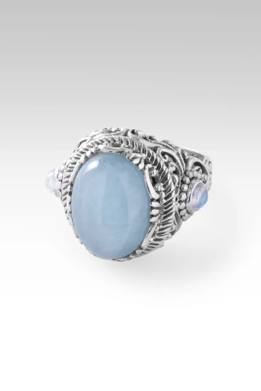 Women’s rings with labradorite for mystic flash -Believe and Live Ring™ in Aquamarine