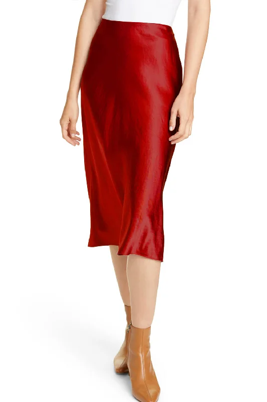 Abstract Dresses for Creative -Red Satin Skirt