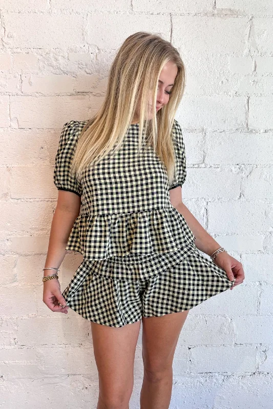 Minimalist Dresses for Simplicity -Emma Kate Gingham Shorts