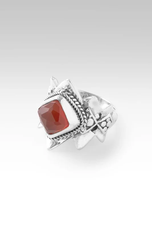 Women’s rings with engraved constellations for stars -Guiding Light Ring™in Carnelian