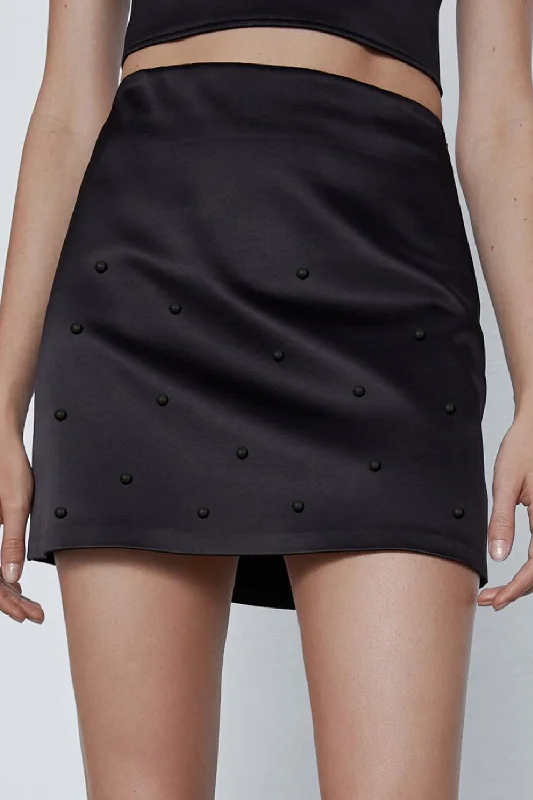 Bridesmaid Dresses for Ceremony -Black Pearl Mini Skirt