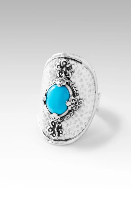 Women’s rings with claw-set onyx for sleek -Garden Dreams Ring II™ in Sleeping Beauty Turquoise