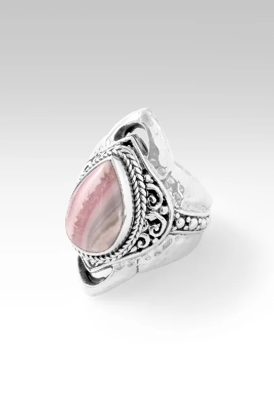 Women’s rings with raw turquoise for texture -Better Life Ring™ in Rhodochrosite