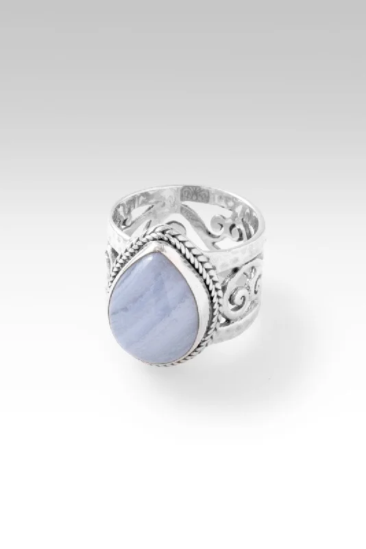 Women’s rings with hematite for metallic shine -Full Forgiveness Ring™ in Blue Lace Agate